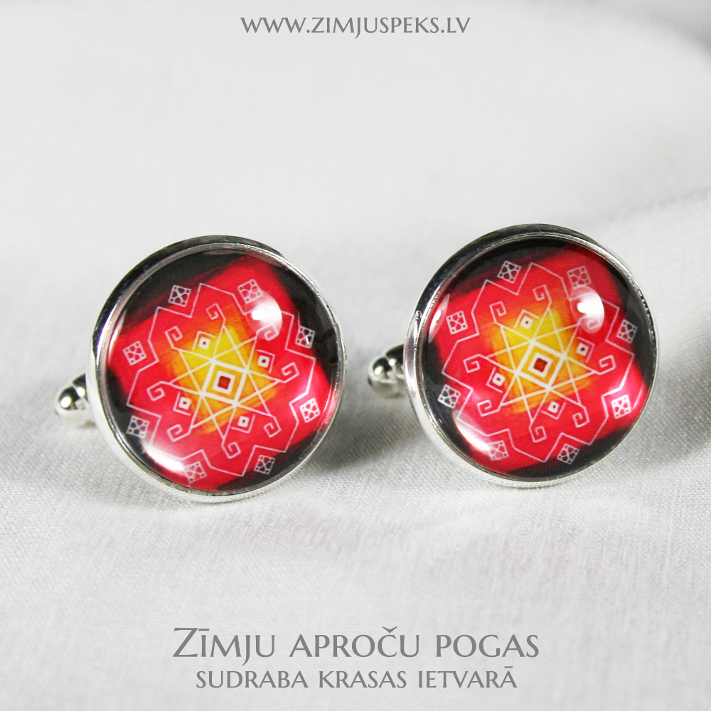 Spēka zīmju aproču pogas - "Zelta auseklis"