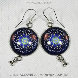 Spēka zīmju auskari - "Atjaunotnes zīme" - Lielais ar sudraba (925) āķīšiem