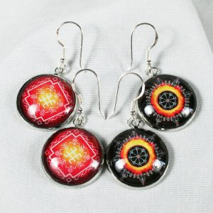 Round sign earrings