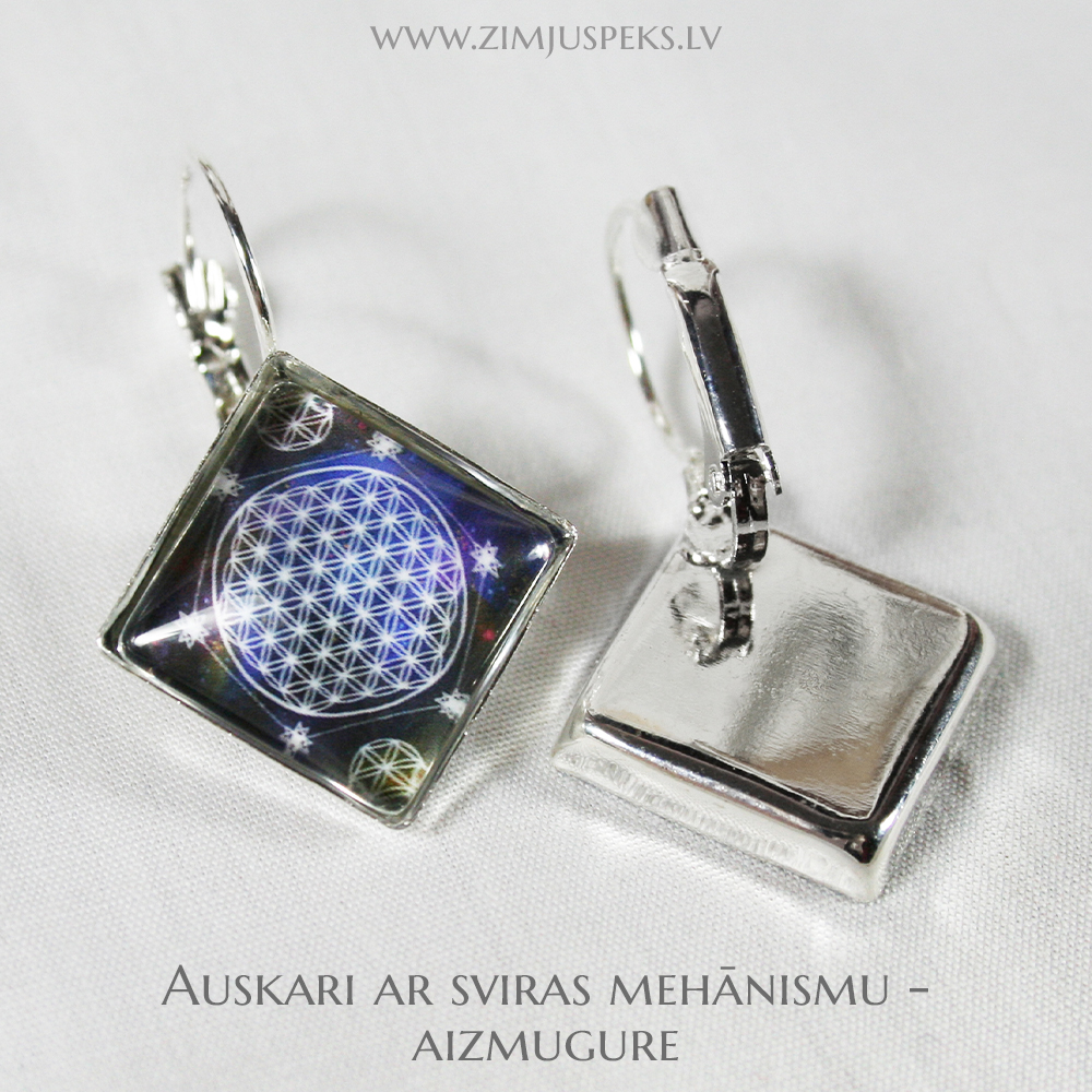 Spēka zīmju auskari - “Dzīvības zieds” - Image 2