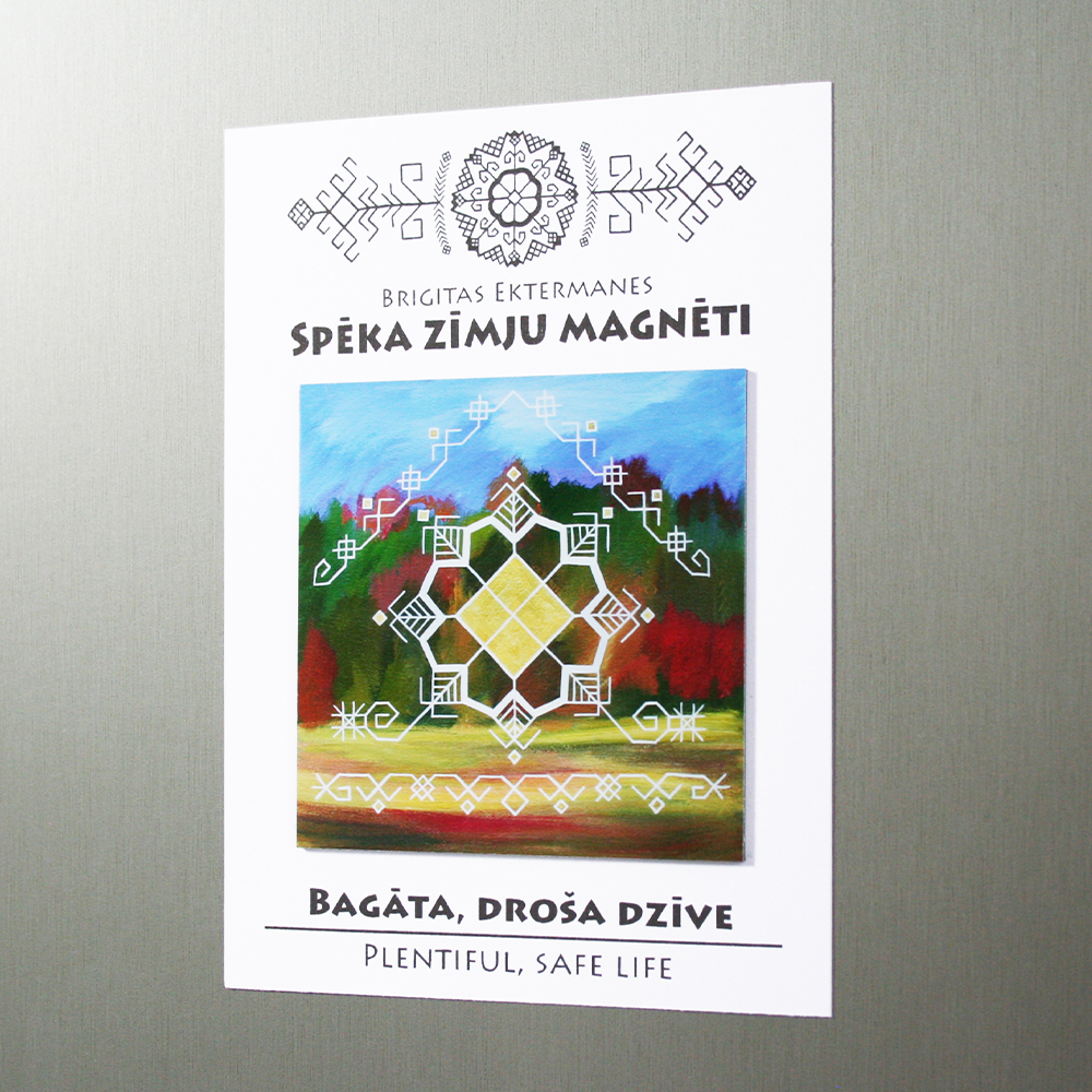 Spēka zīmju magnēts “Bagāta, droša dzīve”