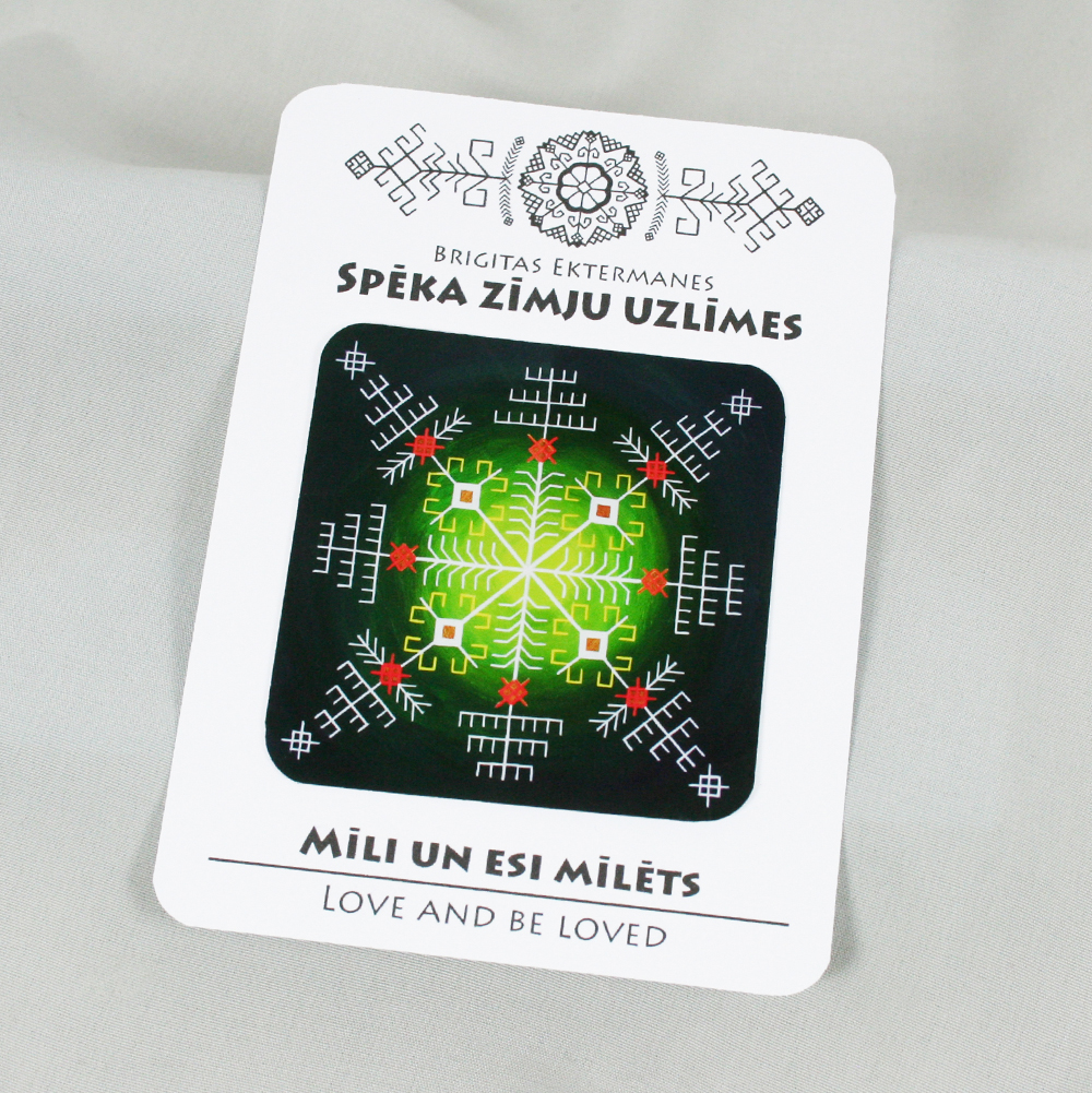 Spēka zīmju uzlīme “Mīli un esi mīlēts"
