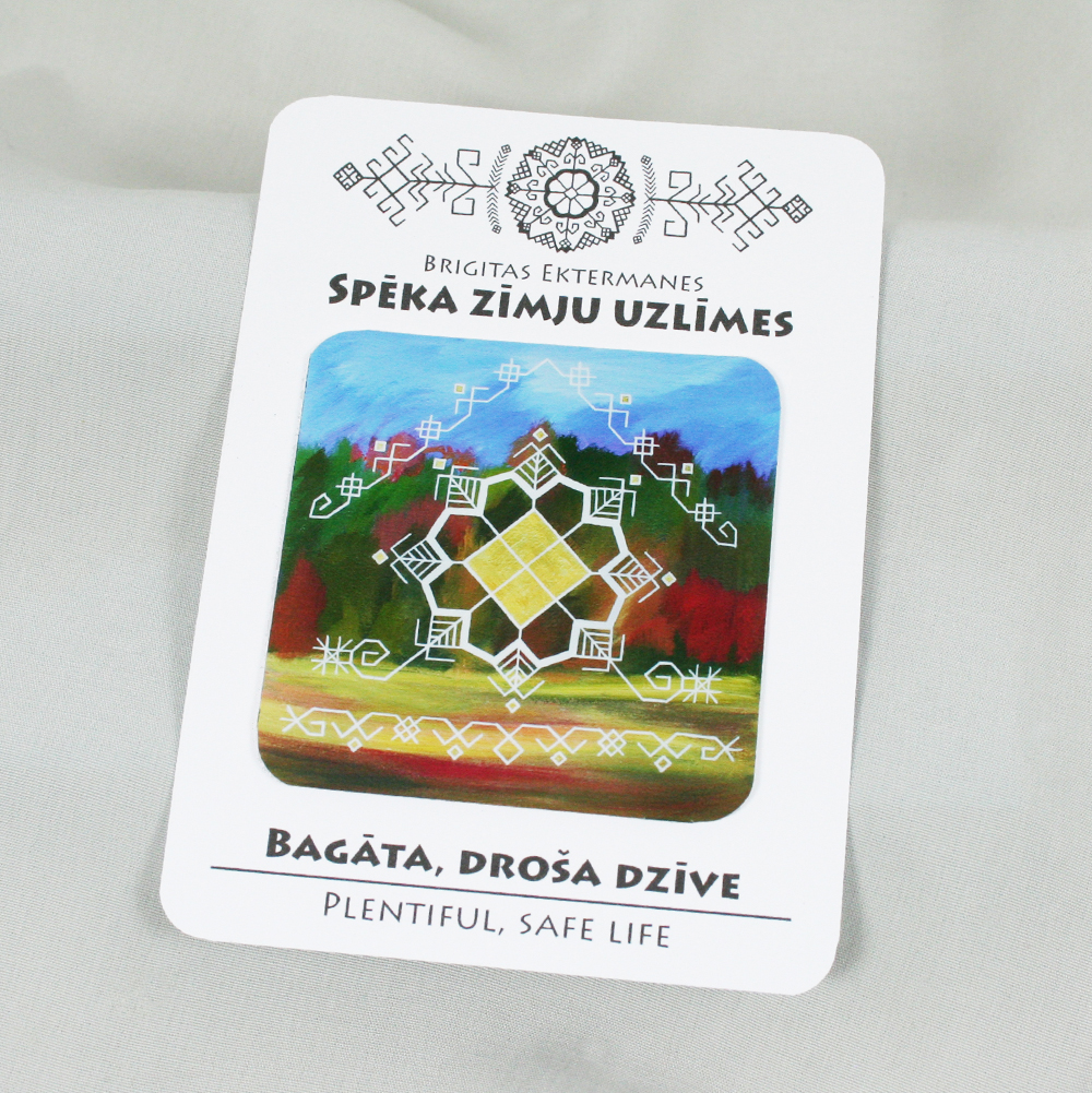 Spēka zīmju uzlīme "Bagāta, droša dzīve”