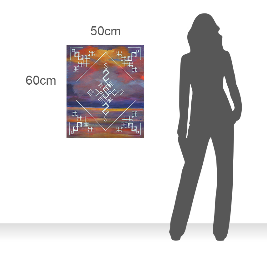 Spēka zīmju glezna "2025 g. spēka zīmju kalendāra augusts" - Image 2