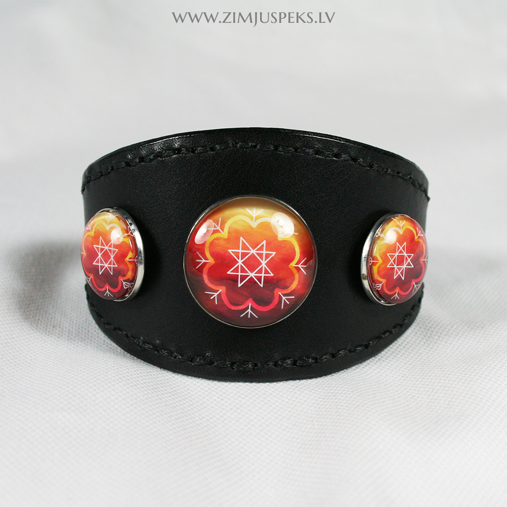 Spēka zīmju ādas aproce - "Labai dzīvei" - Image 3