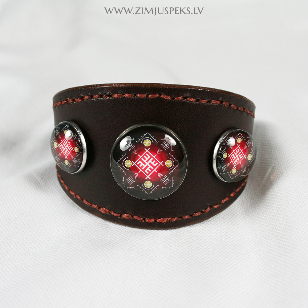 Spēka zīmju ādas aproce - "Dzīvesprieks" - Image 7