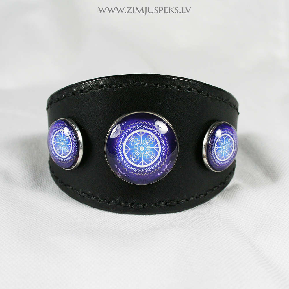 Spēka zīmju ādas aproce - "Pērkona dižaplis” - Image 3