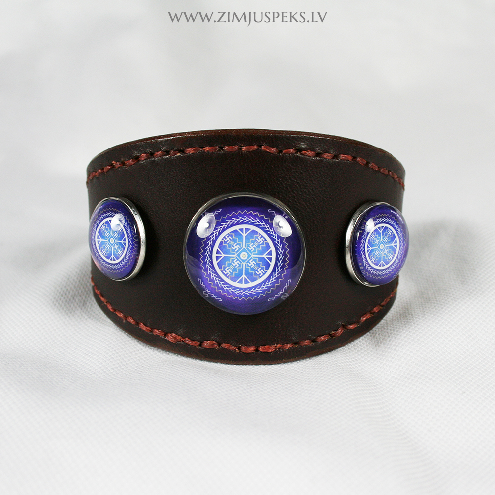 Spēka zīmju ādas aproce - "Pērkona dižaplis” - Image 7