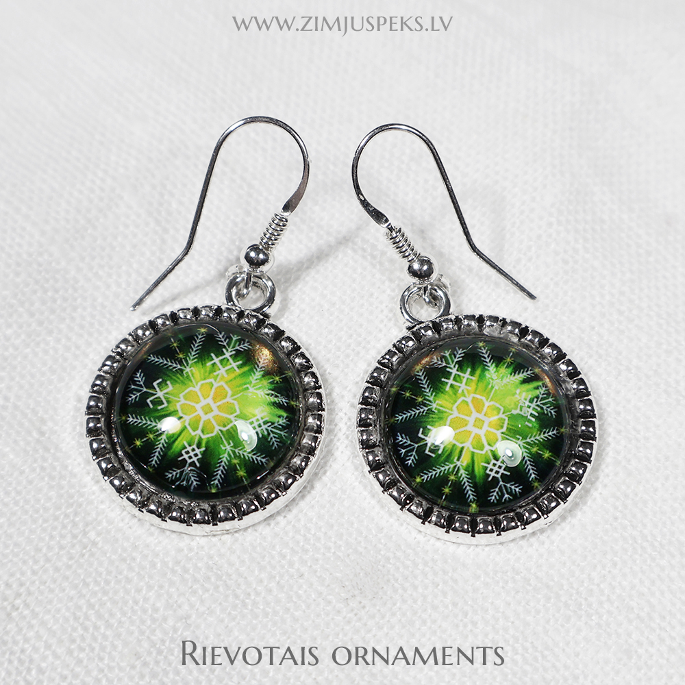 Spēka zīmju auskari ar ornamentu - "Harmonija, optimisms" - Image 2