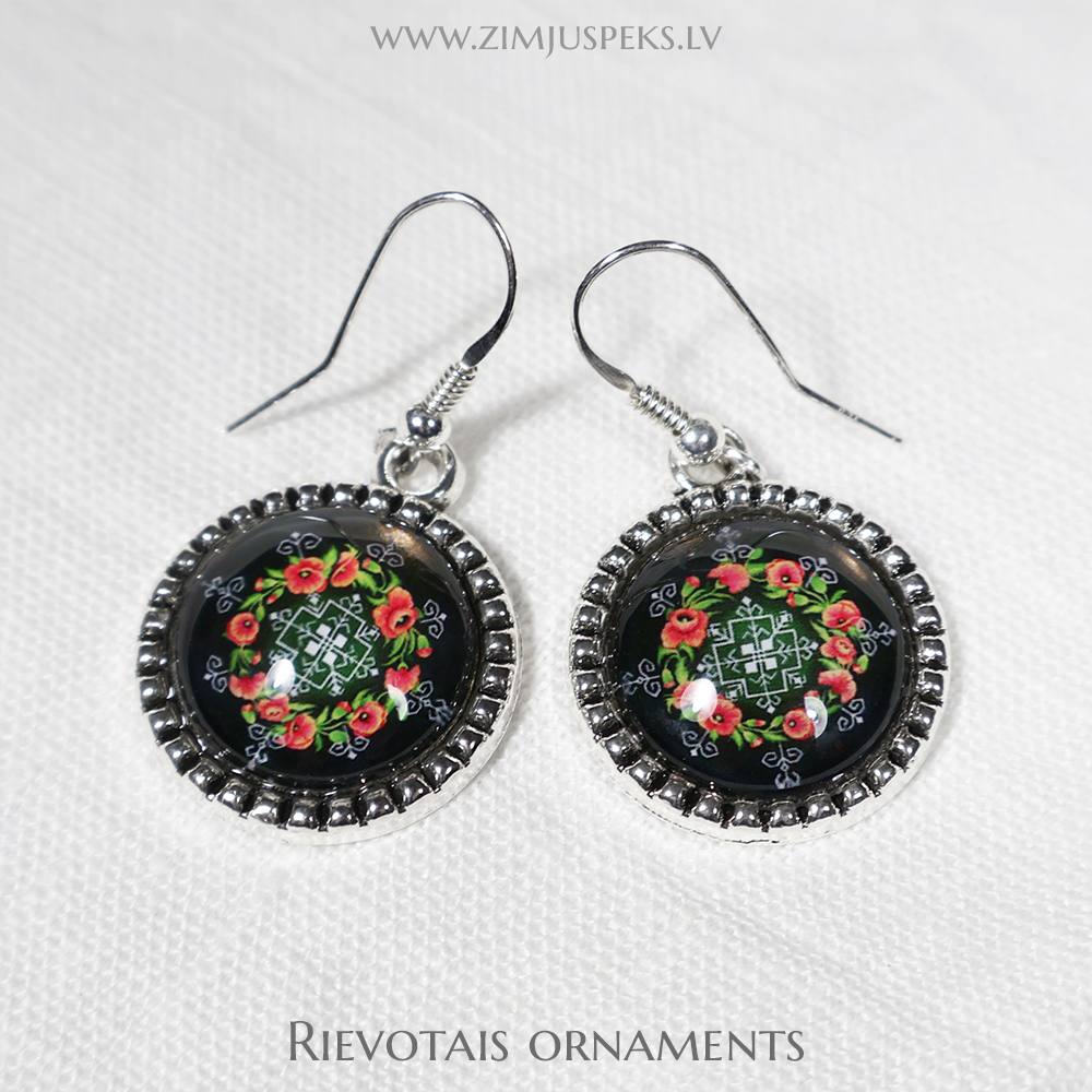 Spēka zīmju auskari ar ornamentu - "Dzīvības vējš" - Image 2